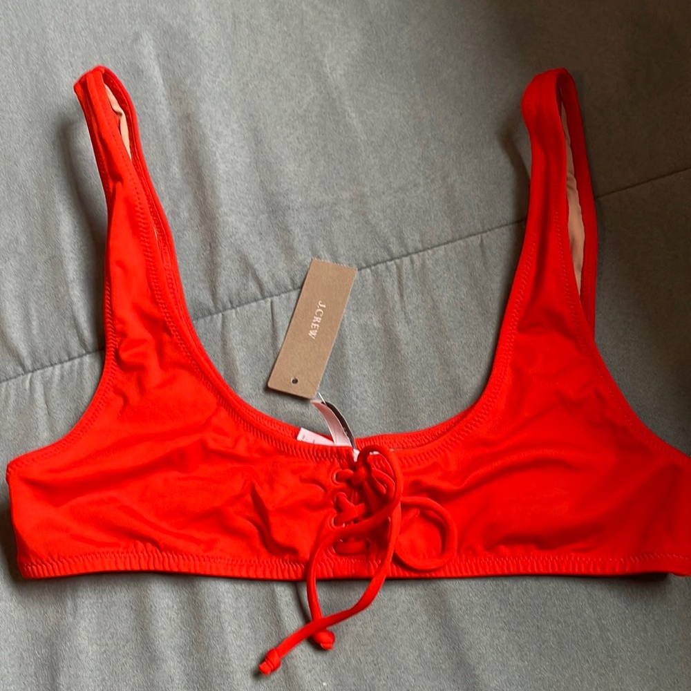Jcrew swim bralette top- NWT orangey red